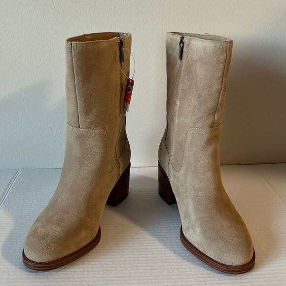 Vince Camuto Zelcinna Water-Repellent Mid-Shaft Suede Boots - Picture 3 of 6